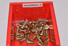 Lot of 43 NEW NAS6604-3, CLOSE TOLERANCE BOLT Length: 0.613'', Grip: 0.188'', Thread: 1/4-28, Hex Head, Tension, Long Thread, Cadmium Plated Alloy Steel