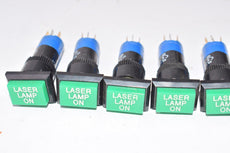 Lot of 5 Laser Lamp On Plugs, Switches, Lamp Switches, Green 60V 1.2W