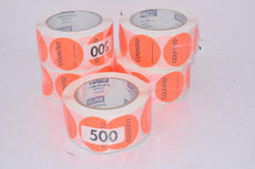Lot of 5 NEW ULINE Circle Inventory Control Labels - ''Counted __'' , S-5635, (500) Per Roll 2''