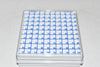 Lot of 5 Nunc 264263 Vial Storage Box and Rack, White Polycarbonate 10 x 10 Box with Blue 4 x 6 Polyketone Rack