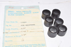 Lot of 6 NEW ERNST High Pressure Composition Rubber Gage Glass Gaskets, 1/2'' x 7/8'' x 3/8''