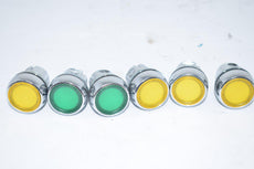 Lot of 6 Pushbutton Switches Covers Green & Yellow