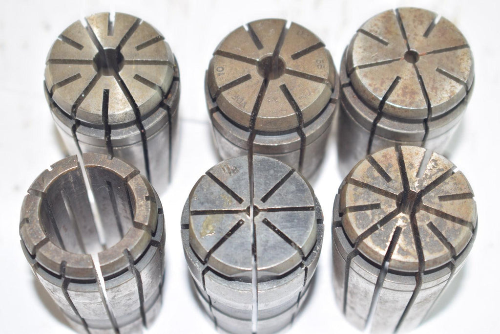Lot of 6 TG100 Collets, Spring Collets, VDF 10 - 1/8'' CNC, Machinist ...