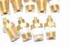 Lot of 8 Brass Parker Pneumatic Compression Fittings, 1/2''