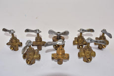 Lot of 8 Brass Selector Stack Valves
