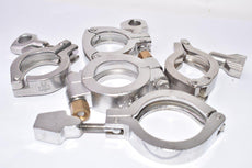 Lot of Sanitary, Stainless Steel  Clover Clamps