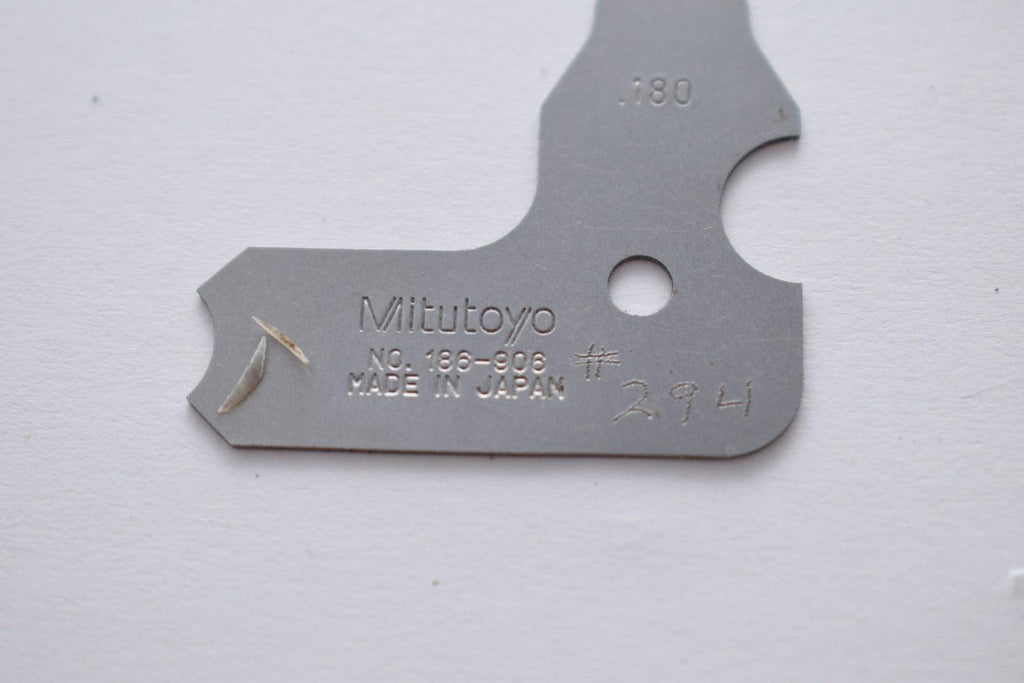 Mitutoyo No. 186-906 Radius Gage Size .180'' Condition_Used