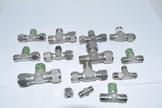 Mixed Lot of 13 NEW Hoke Gyrolok & Others 3-Way Tee Fittings, Straight
