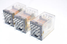 Mixed Lot of 3 Omron MY4Z Ice Cube Relays (2) DC24V & (1) 100V 60 hz