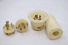 Mixed Lot of 4 Nylon Plug Receptacle Plugs