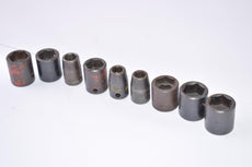 Mixed lot of 9 Drive Socket Adapters, Mixed Sizes 3/8 CR-V