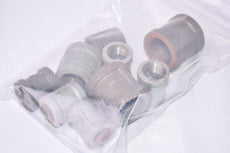 Mixed Lot of 9 Straight Pipe Threaded Connector Fittings, Plumber Fittings