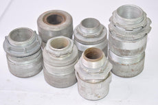 Mixed Lot of Conduit Connector Fittings, Electrical Fittings, Mixed Sizes
