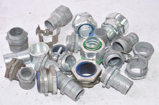 Mixed Lot of Conduit Fittings, Couplers, Connectors, Mixed Sizes