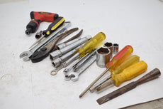 Mixed Lot of Tools, Chisel, Screwdrivers, Drivers Wrench, Socket Extension, Pliers & More