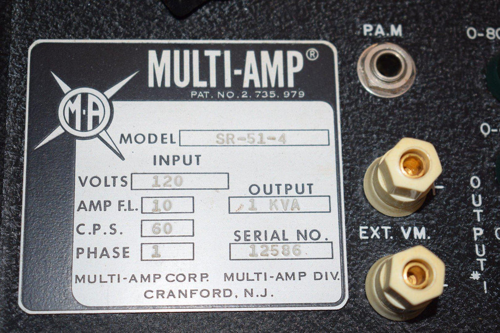 MultiAmp SR514 MultiAmp Test Unit 120V 1 KVA 1 Phase Serial No. 12