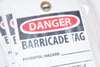 National Marker, Danger, Barricade Tag, Part: RPT172