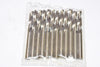 NEW 12 Piece Set of Size #10 High Speed Steel Straight Shank Twist Head Drill Bits - Bright Finish