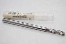 NEW AC Drills 53320 1/4''x1''x3'' 3FL SQ End Mill