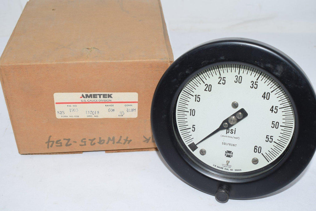 NEW Ametek USG 1903 132018 4-1/2 Pressure Gauge 0-60 Range 1/2 LM