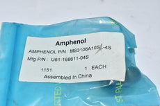 NEW Amphenol MS3106A10SL-4S Connector metal circular str plug solidbkshl size 10sl 2 #16 solder socket cont
