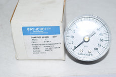 NEW Ashcroft 20W1005-H-20B 2'' Pressure Gauge 0-60 Psi 1/4'' NPT