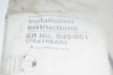 NEW Bradley S45-051 Installation Instruction Kit Sprayheads