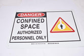 NEW Brady 46819 Danger Confined Space Sign 10 in H x 14 in W x 0.035 in D