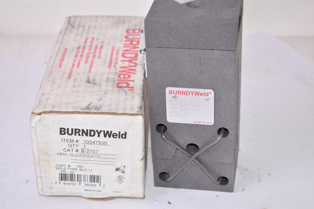 NEW BurndyWeld 10047930, B-2707 4/0 STR RUN & TAP