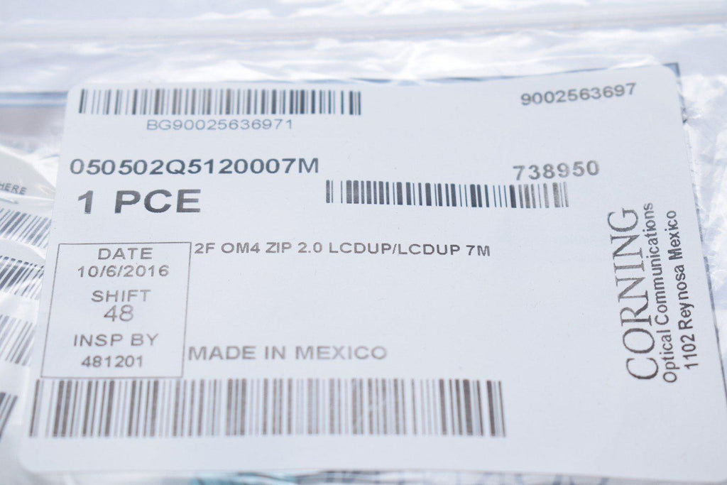 NEW CORNING 050502Q5120007M Fiber Patch Cable Standard LC Duplex MM ...