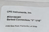 NEW CPS Instruments 53415K281 Barbed Connector Y 1/16''