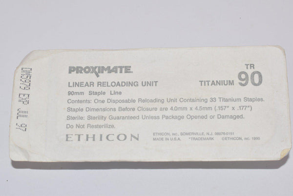 NEW Ethicon Proximate Linear Reloading Unit TR 90 90mm Staple Line – VB ...