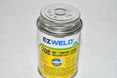 NEW EZ WELD Pipe Cement: 208, 8 fl oz, Brush-Top Can, Amber