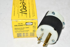 NEW Hubbell HBL5266C Straight Blade Plug, Male, NEMA 5-15P, 15 A, 125V AC, 2 Poles, 3 Blades, Black/White