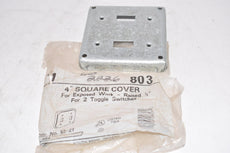 NEW Hubbell Raco 803 4'' Square Cover Exposed Work - Raised 1/2'' 2 Toggle 52-2T