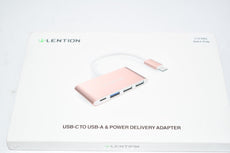 NEW LENTION C13 NA2 Space Gray 4-in-1 USB-C Hub with Type C, USB 3.0, USB 2.0