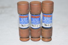 NEW Lot of 3 Fusetron FRN-R-8 Dual Element Time Delay Fuses