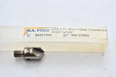 NEW M.A. FORD 84437504 7/16'' Body Dia., 100� 2 Flute High Speed Steel Micro Stop Style for Countersink
