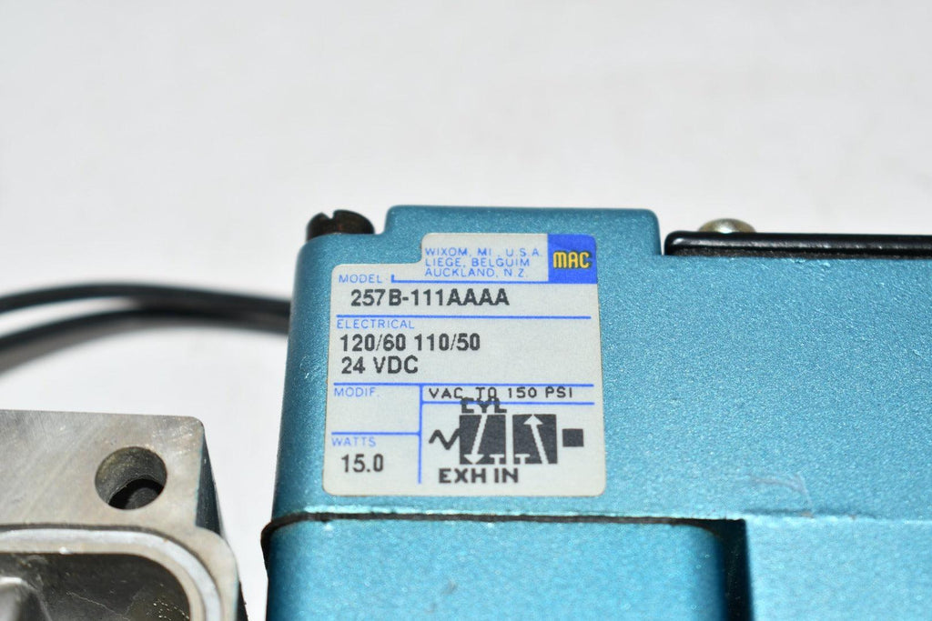 NEW Mac Valves 257B111AAAA Pneumatic Solenoid Valve 120vac 24vdc