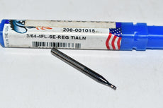 NEW MONSTER TOOL 206-001015 - 3/64'' X 1-1/2'' X 1/8'' SQUARE END MILL, GENERAL PURPOSE, 4 FLUTE, 30 DEGREES HELIX, SOLID CARBIDE