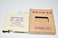 NEW Opto 22 SNAP-AITM SNAP 2-Ch Type E, J, K Thermocouple or -150mV to +150mV Analog Input Module