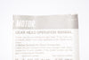 NEW Oriental Motor Co. 2GK5KA Motor Gearhead W/ Manual & Accessories