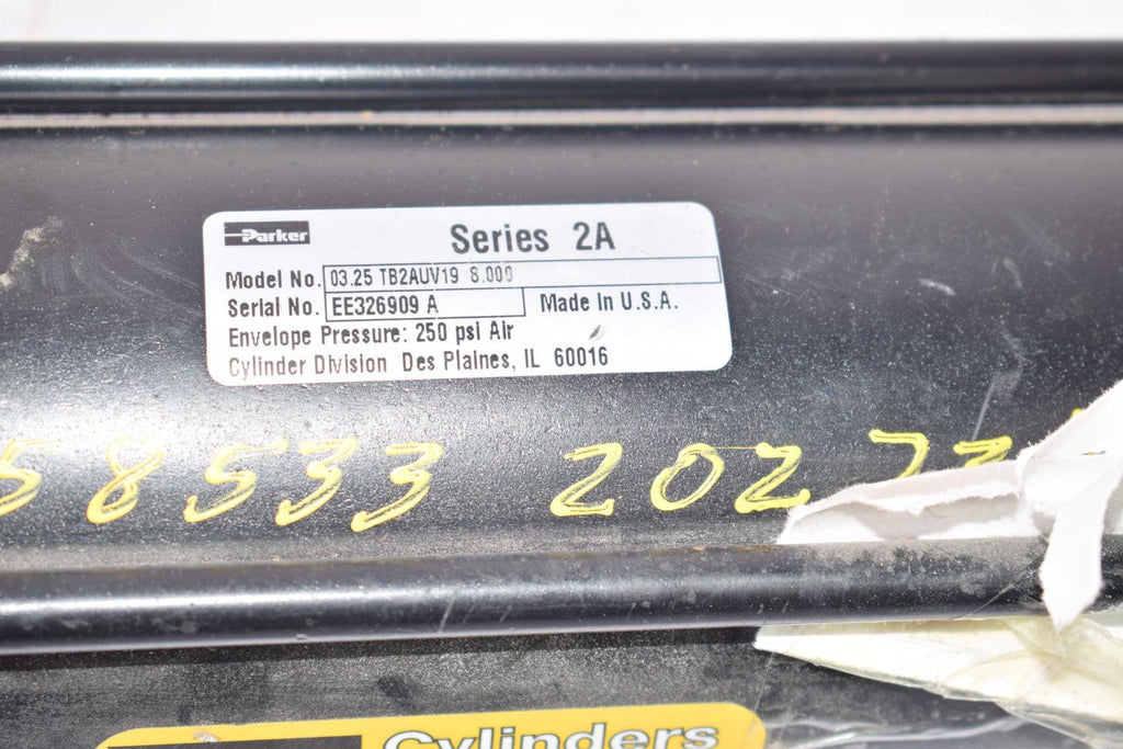 NEW PARKER Series 2A 03.25 TB2AUV19 8.000 Pneumatic Cylinder 250 PSI