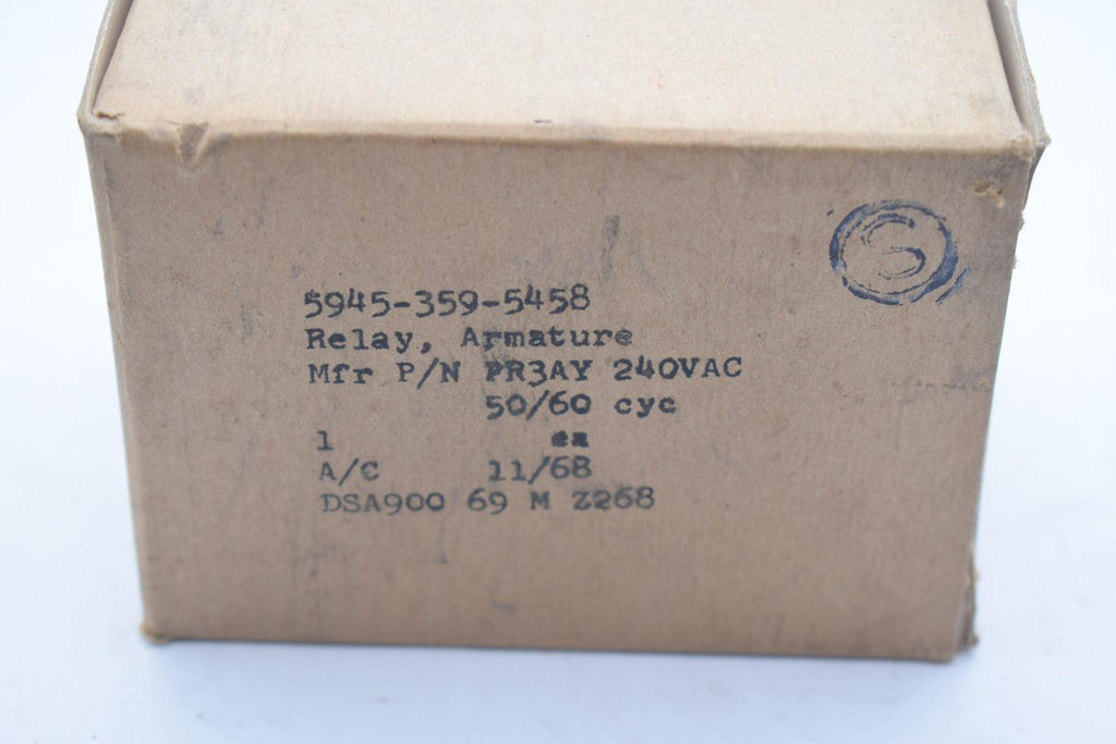 NEW Potter & Brumfield Relay, PR3AY, 240 volt, 50/60 HZ