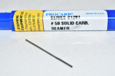 NEW Procarb Series 01201 #58 Solid Carbide Reamer Cutter Tool USA