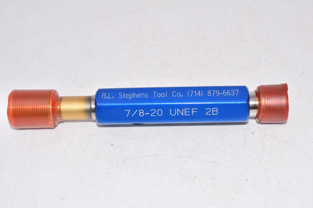 NEW R.L. Stephens 7/8-20 UNEF 2B Thread Plug Gage Assembly GO .8425 x ...