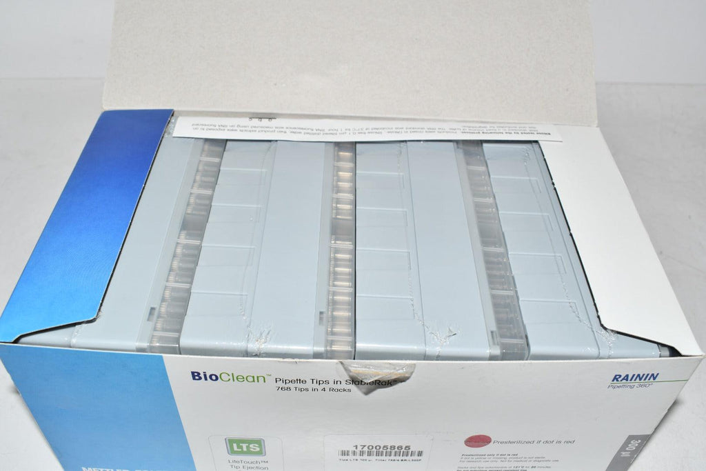 NEW RAININ 17005865 300?L SR LTS Sterile Filtered Pipette Tips 4 Racks 768 Tips