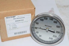 NEW REOTEMP MM0401F53 4'' Dial Thermometer 4'' Stem 1/2'' NPT 20/240 F Thermowell