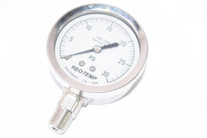 NEW REOTEMP PR25S1A4P16-G-P, 2-1/2'' Pressure Gauge 0-30 PSI Stainless Steel