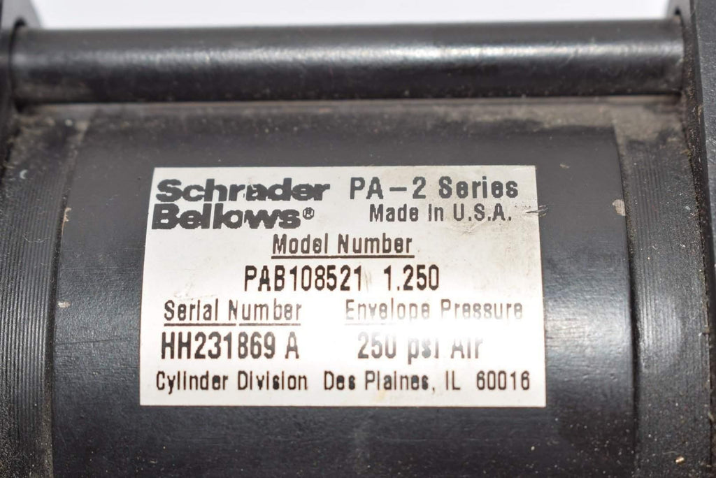NEW Schrader Bellows Cylinder 250 PSI PAB108521 1.250 PA2 Series